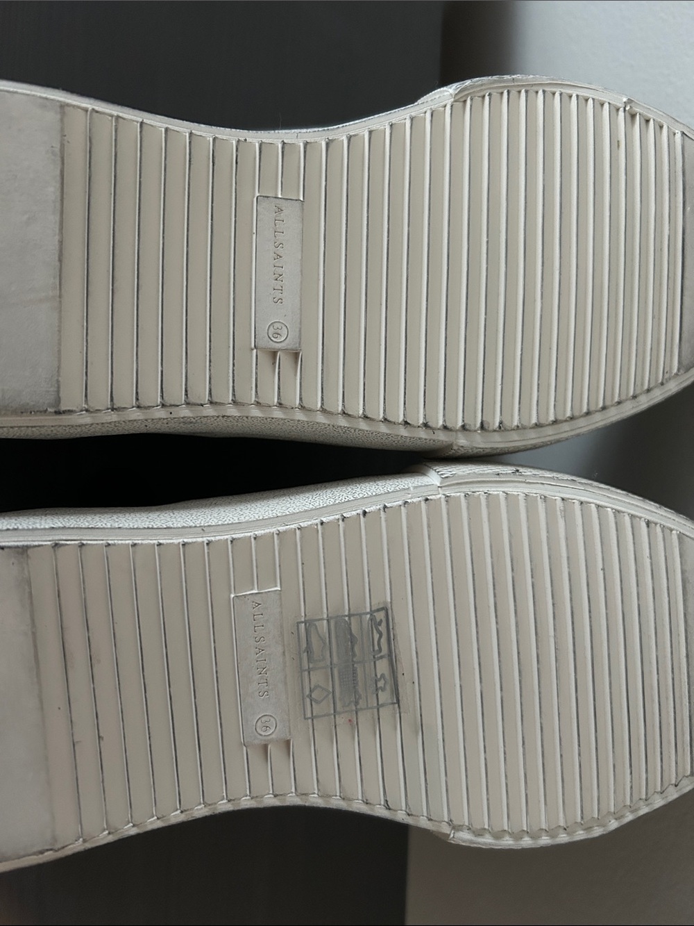 AllSaints Black Suede Sneakers with White Soles - Picture 3 of 3